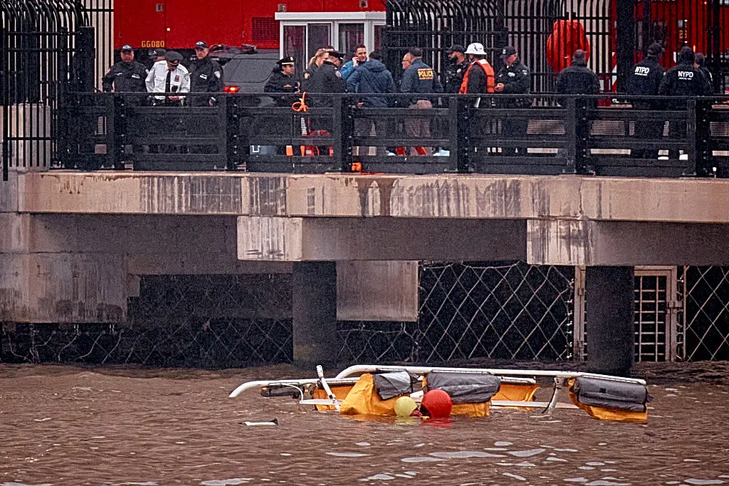 Six people were killed after the helicopter plunged into the river. Credit: Andres Kudacki/Getty Images