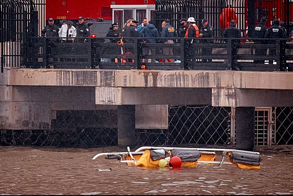 Six people were killed after the helicopter plunged into the river. Credit: Andres Kudacki/Getty Images