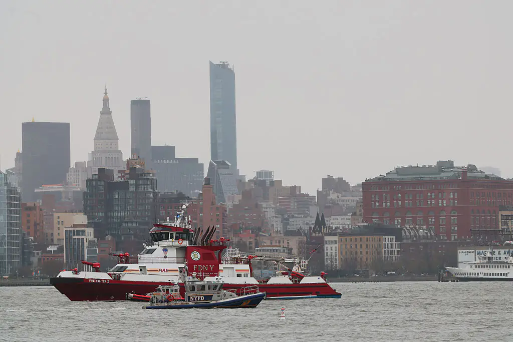 Six people have died after a helicopter tragically crash-landed in New York's Hudson River. Credit: Michael M. Santiago / Getty
