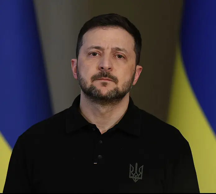 Zelenskyy slammed the 'outrageous' attacks on Kyiv. Credit: Global Images Ukraine / Getty
