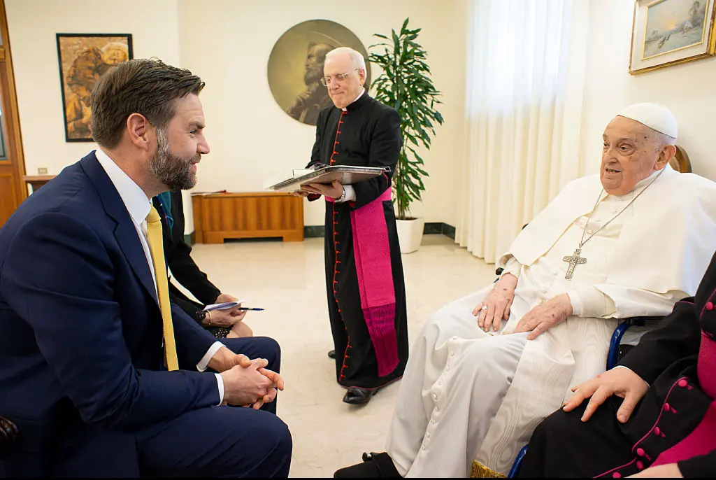 JD Vance met with the Pope just a day before the pontiff died. Credit:  Vatican Media via Vatican Pool/Getty Images