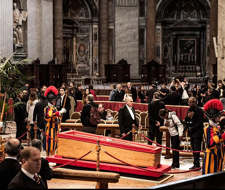 Pope Francis lying in state. Credit: Ivan Romano/Getty Images