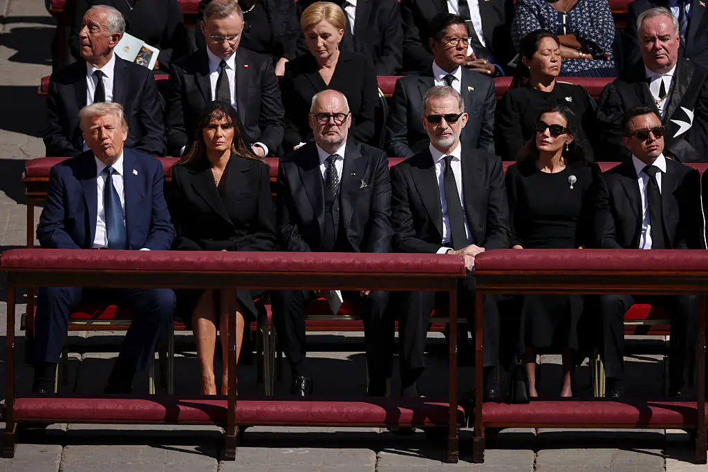 Trump opted not to wear black to Pope Francis' funeral. Credit: Dan Kitwood / Getty