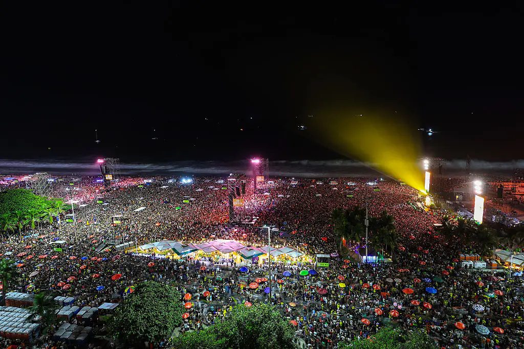 An estimated 2.1 million descended on Copacabana Beach to watch Gaga. Credit: Buda Mendes/Getty Images