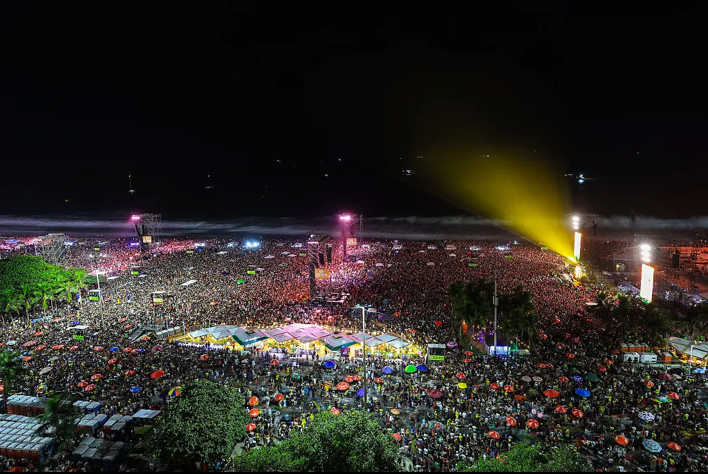 An estimated 2.1 million descended on Copacabana Beach to watch Gaga. Credit: Buda Mendes/Getty Images