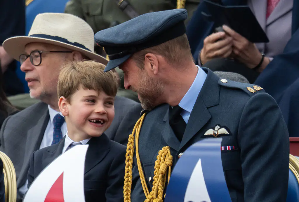 Prince Louis and Prince William shared a sweet moment during the celebrations. Credit: Samir Hussein / Getty