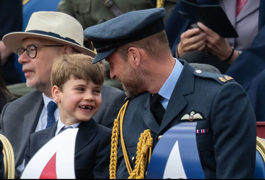 Prince Louis and Prince William shared a sweet moment during the celebrations. Credit: Samir Hussein / Getty