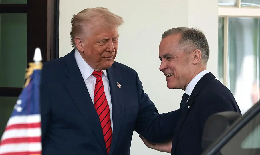 Lip reader reveals blunt 8-word instruction Trump gave Canadian Prime Minister Mark Carney as he arrived at The White House