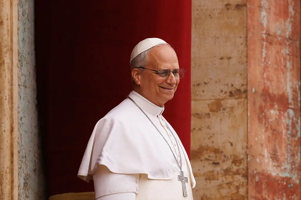 Pope Leo XIV delivered a prayer from the main central loggia of St Peter's Basilica on May 11. Credit: Dan Kitwood / Getty
