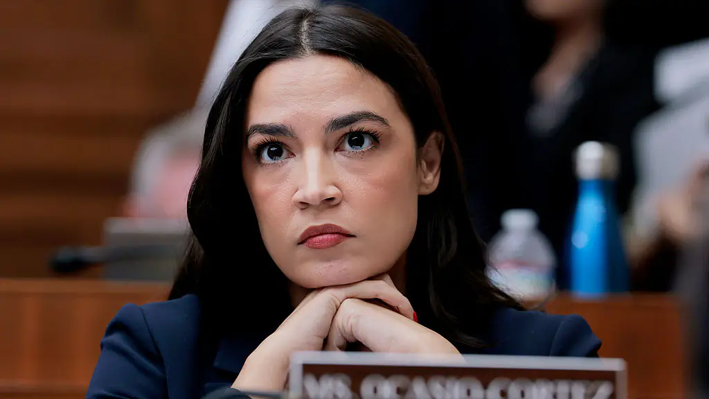 WASHINGTON, DC - MAY 13: Rep. Alexandria Ocasio-Cortez (D-NY) listens during a mark up meeting with the House Committee on Energy and Commerce committee on Capitol Hill on May 13, 2025 in Washington, DC. The committee met to discuss legislative recommendations for budget reconciliation. The committee room was surrounded by protesters fearing cuts or increased costs to medicaid. (Photo by Anna Moneymaker/Getty Images)