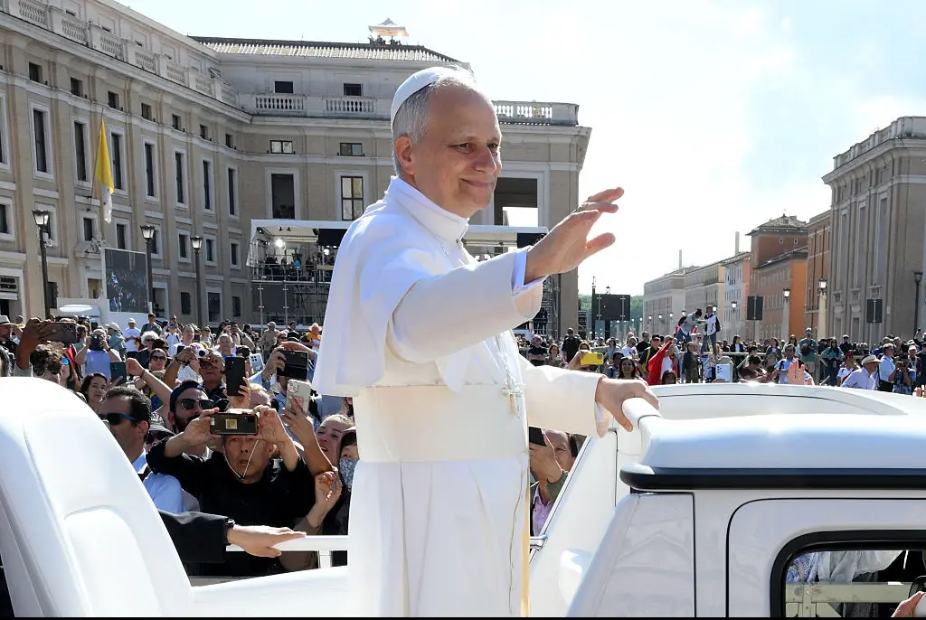 Pope Leo has greeted his followers in St Peter's Square. Credit: David Ramos / Getty