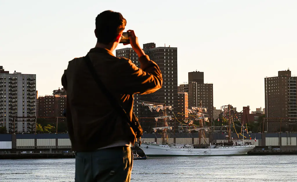 The ship, as seen on Sunday morning. Credit: Spencer Platt/Getty Images