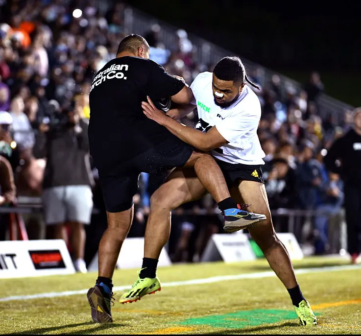 Competitors collide at a RUNIT competition earlier this month. Credit: Hannah Peters/Getty Images