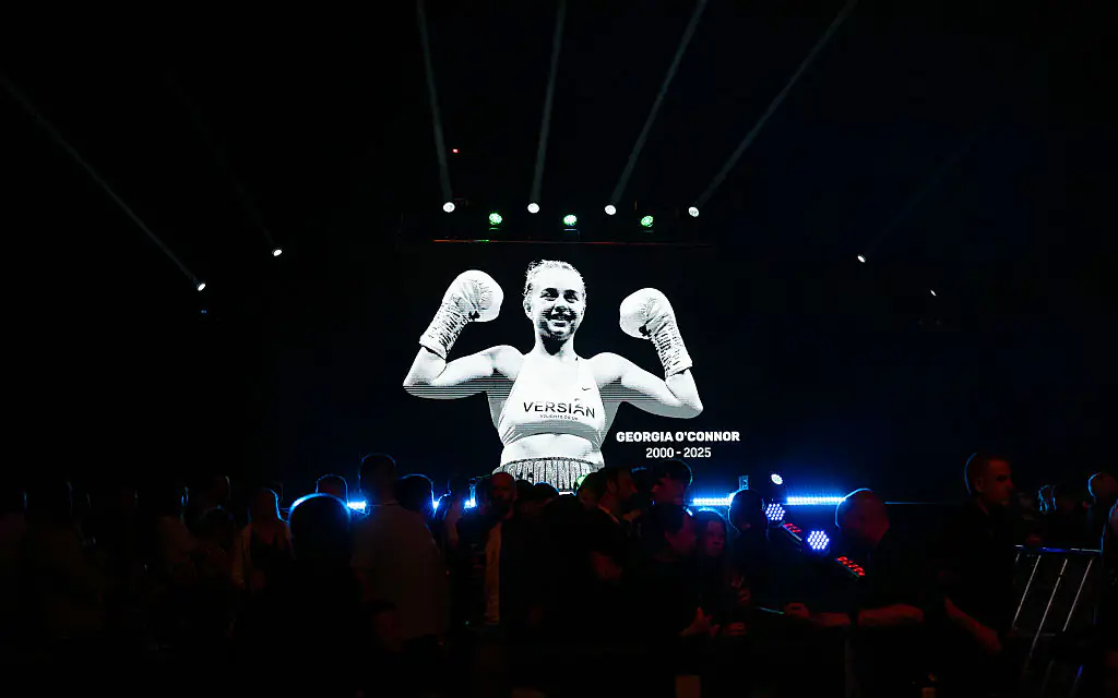 Respects are paid in memory of O'Connor during the WBO Global Welterweight Championship on May 24. Credit: Mark Scates - SNS Group / Getty