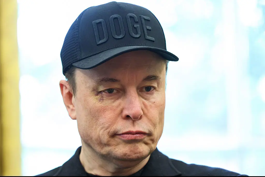 Elon Musk has revealed how he got his black eye. Credit: The Washington Post / Getty