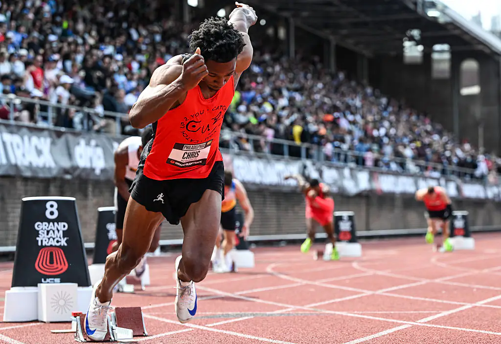 TV broadcasters tried to apologise as millions watched a world champion runner accidentally expose himself. Credit: NurPhoto / Getty