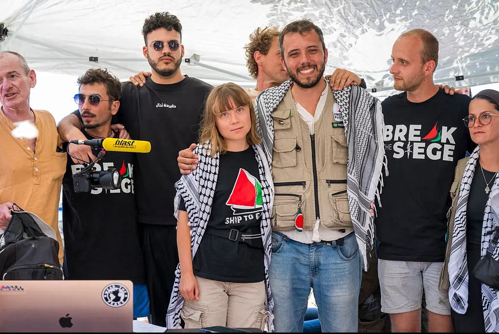 The crew of the Madleen are reportedly being taken to Israel. Credit: Fabrizio Villa/Getty Images