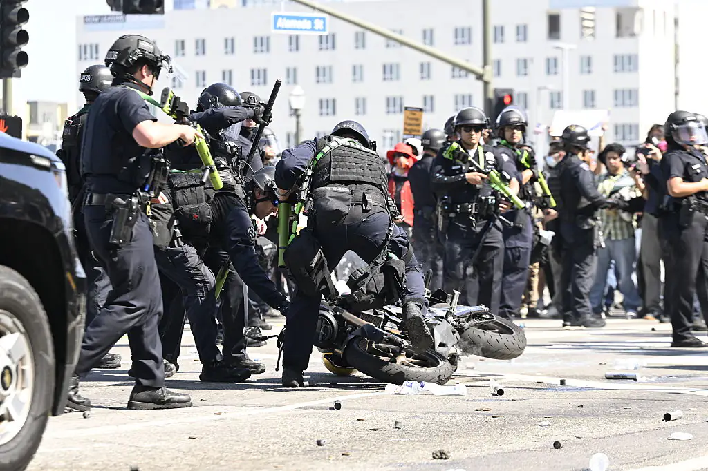 President Donald Trump deployed National Guard troops to Los Angeles to respond to immigration protests. Credit: Anadolu / Getty