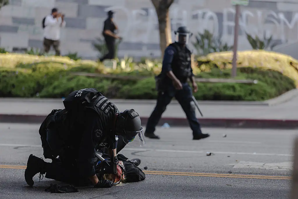 Hundreds of arrests have been made in LA and New York. Credit: Jim Vondruska/Getty Images