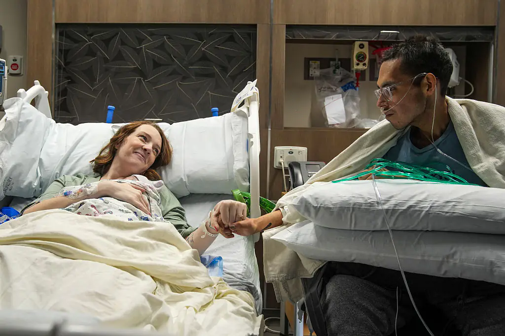 Shay and Tanner after the birth of their daughter, Amy Lou. Credit: The Washington Post / Getty