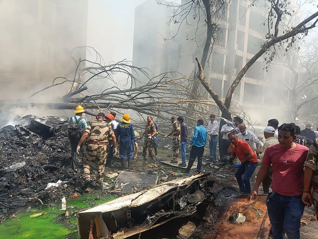 A view of the site after an Air India plane crashed. Credit: Anadolu / Getty