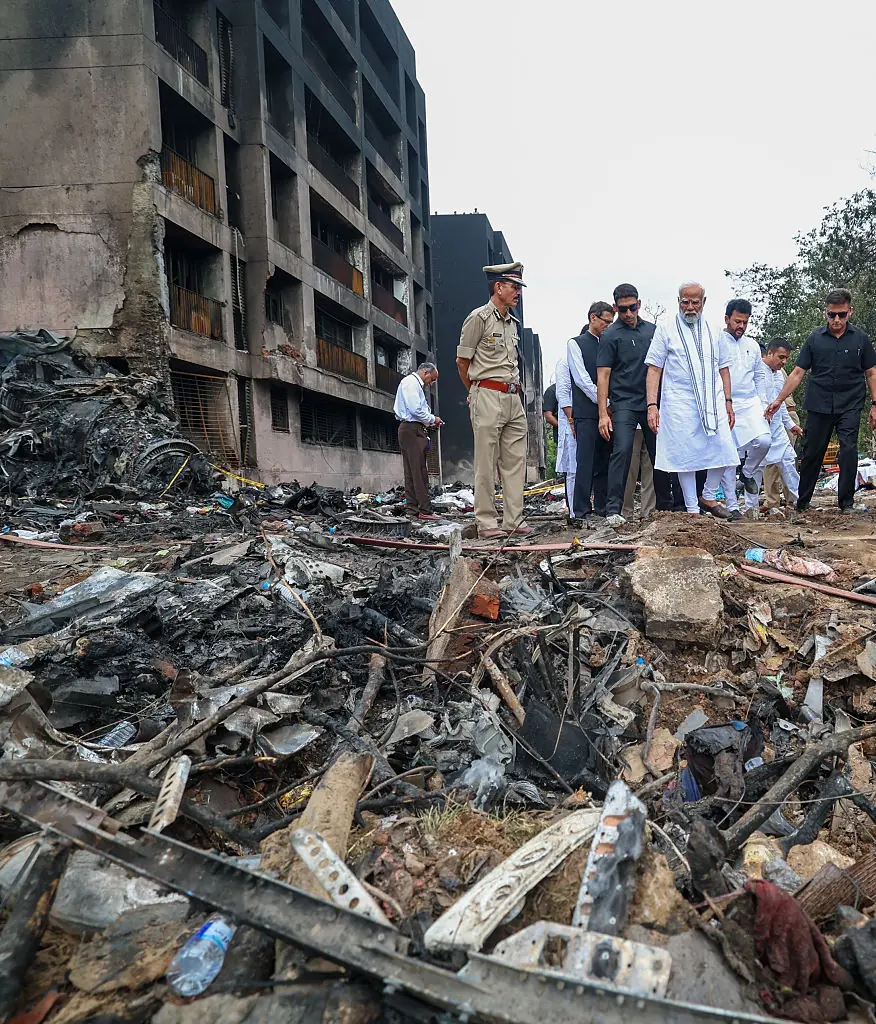 Indian Prime Minister Narendra Modi visited the crash site. Credit: Anadolu / Getty