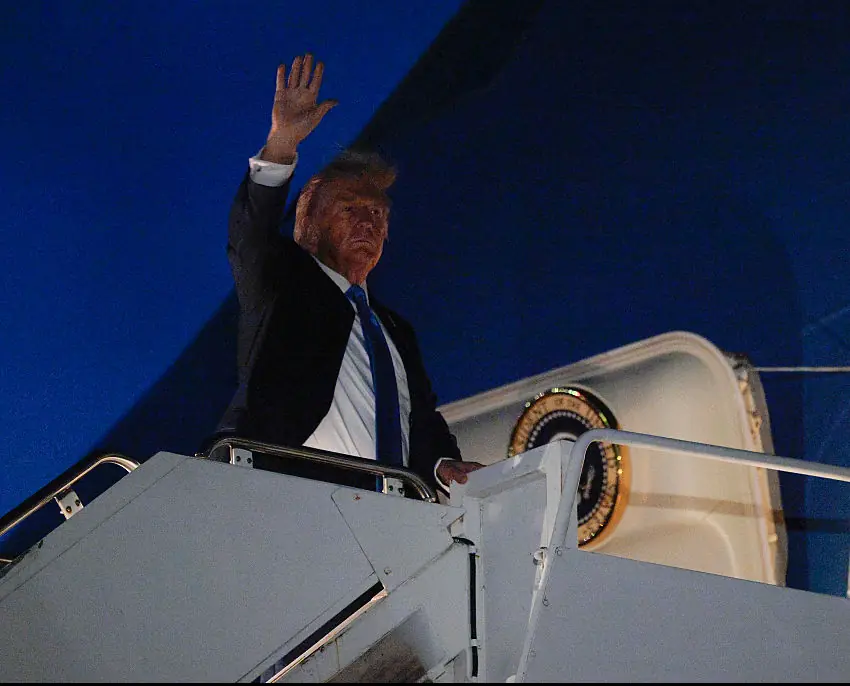Trump was meant to stay for another day. Credit: Chip Somodevilla / Getty