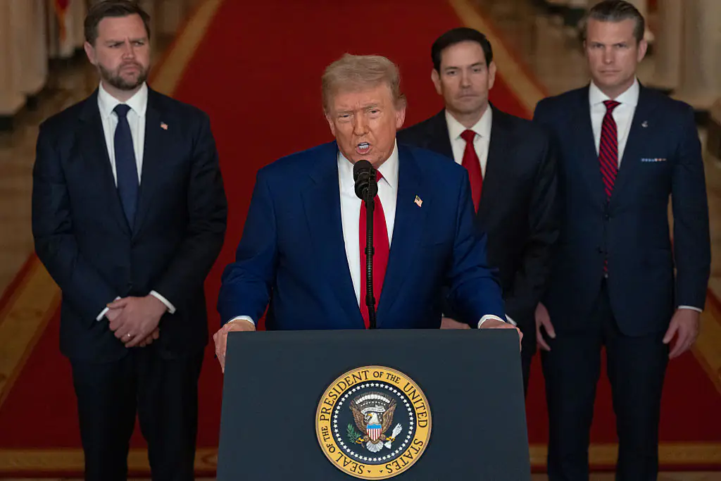 Trump addresses the nation following strikes on Iran's nuclear facilities. Credit: Carlos Barria - Pool/Getty Images
