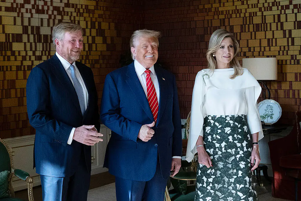 Dutch Queen 'mocks' Donald Trump in front of his face while he was stood next to her on live TV