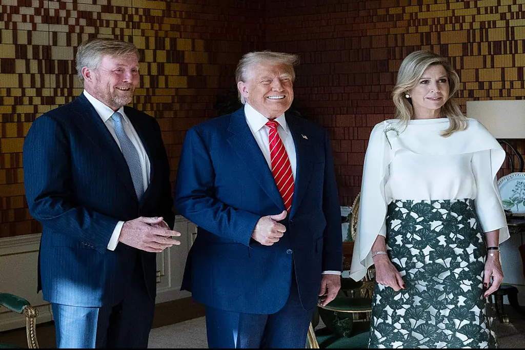 Trump with the King and Queen of the Netherlands. Credit: Brendan Smialowski - Pool / Getty Images.