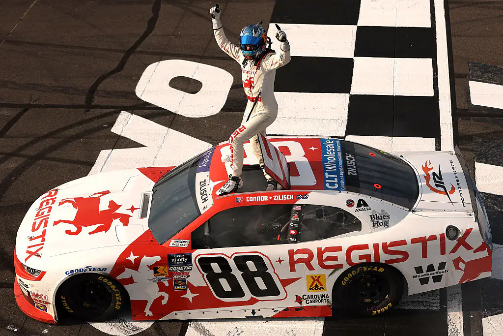 NASCAR driver breaks collarbone in horror fall while celebrating win