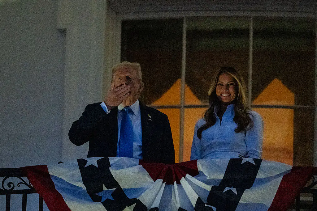 Donald and Melania Trump celebrating at the White House. Credit: Eric Lee / Getty Images.