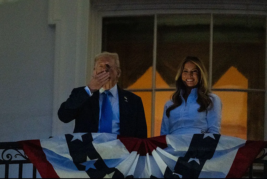 Donald and Melania Trump celebrating at the White House. Credit: Eric Lee / Getty Images.