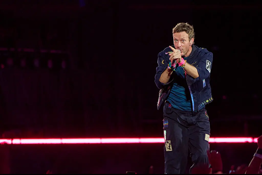 Chris Martin called out the moment on stage. Credit: Robert Okine/Getty Images