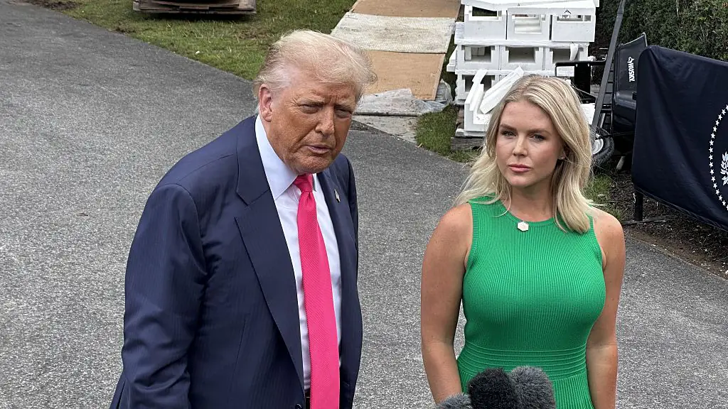 President Donald Trump and Karoline Leavitt,. Credit: Anadolu / Getty