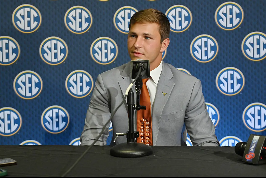 "This is real life": Texas Longhorns’ Michael Taaffe honors flood victims with tie at SEC Media Days