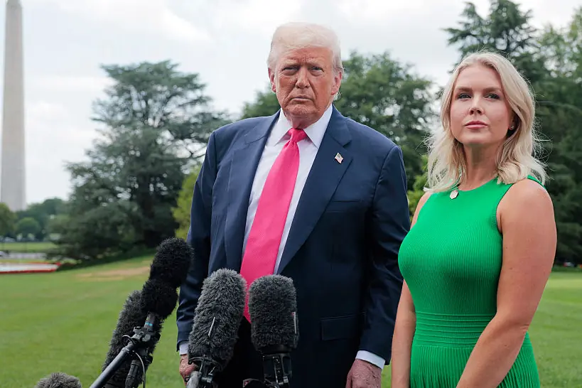  President Donald Trump  White House Press Secretary Karoline Leavitt. Credit: Anna Moneymaker/Getty