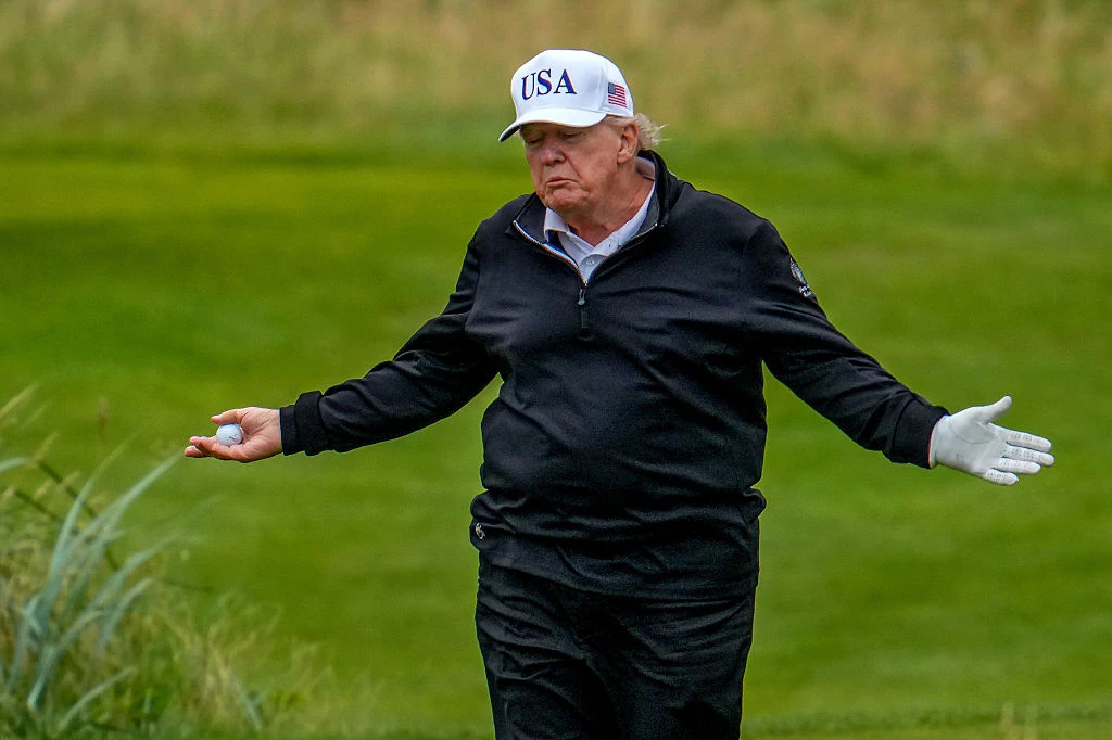 Donald Trump ridiculued as video of him 'cheating' on golf course goes viral