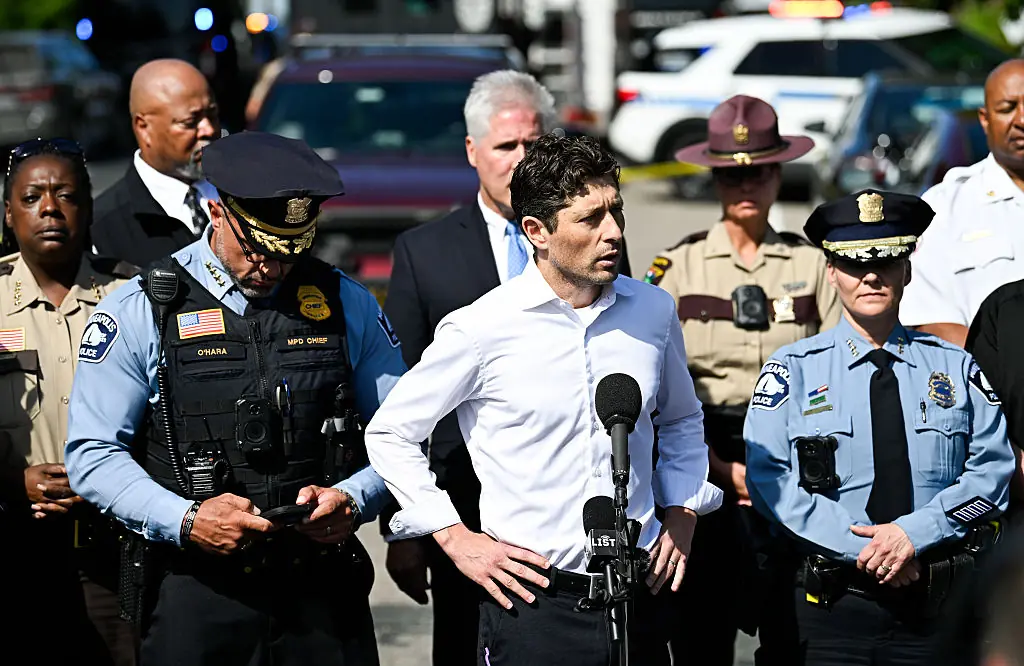Mayor Jacob Frey gave a heartfelt speech. Credit: Stephen Maturen / Getty