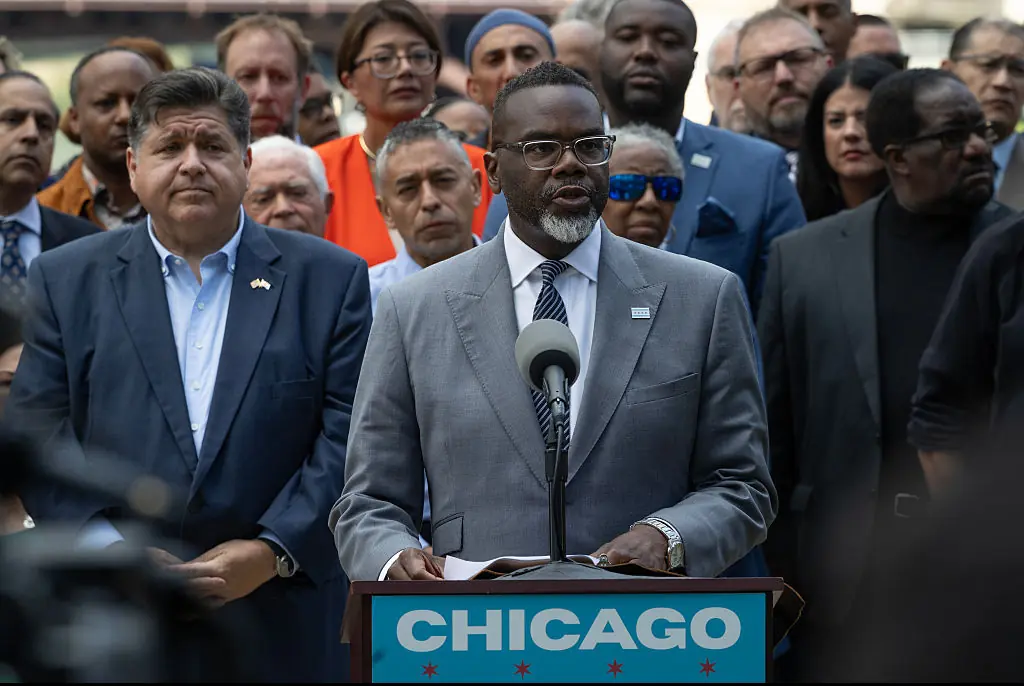 Chicago Mayor Brandon Johnson. Credit: Scott Olson / Getty