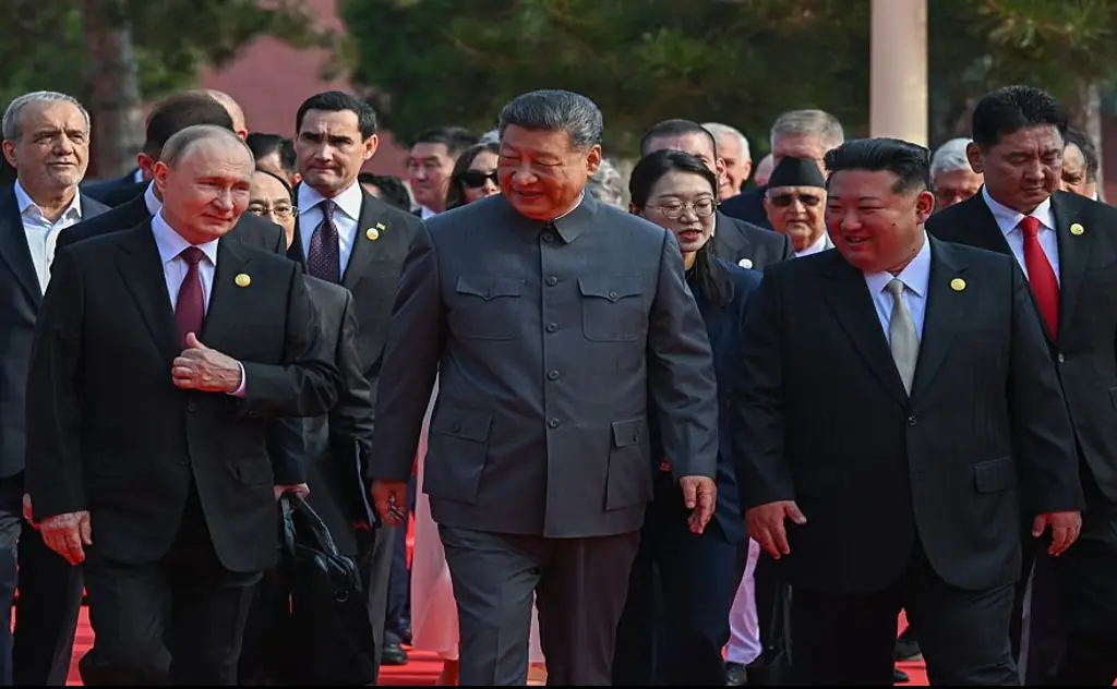 Putin, Xi Xinping, and Kim Jong Un met in China. Credit: Sergey Bobylev / RIA Novosti/Anadolu via Getty Images