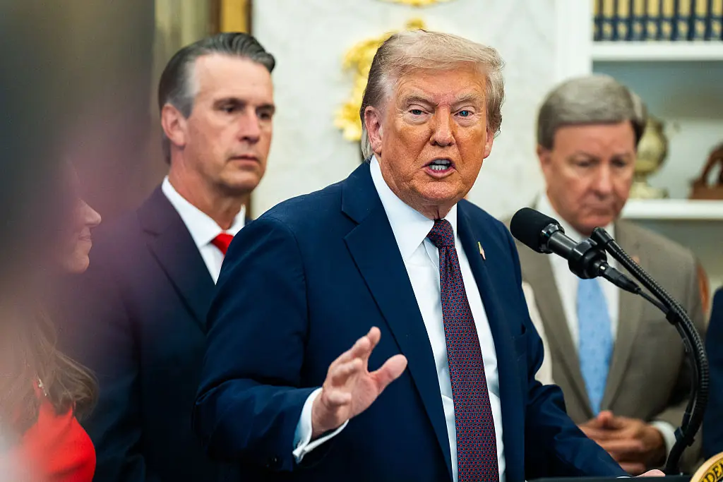 President Donald Trump speaking to the press on September 2. Credit: The Washington Post / Getty Images.