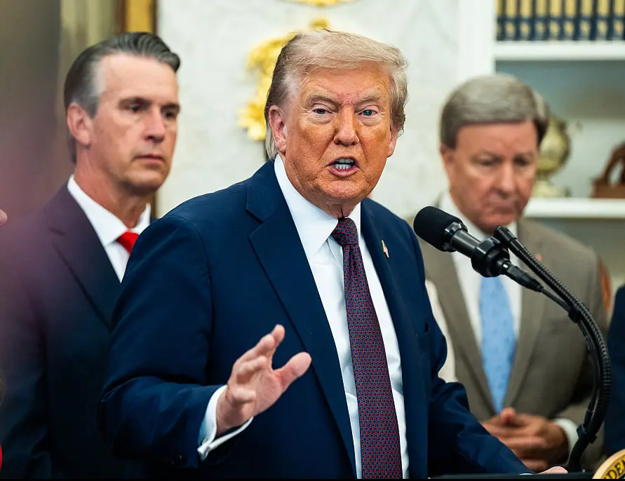 President Donald Trump speaking to the press on September 2. Credit: The Washington Post / Getty Images.