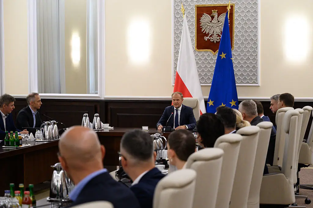 Extraordinary government cabinet meeting at the Chancellery of the Prime Minister, following violations of Polish airspace during a Russian attack on Ukraine. Credit: NurPhoto / Getty