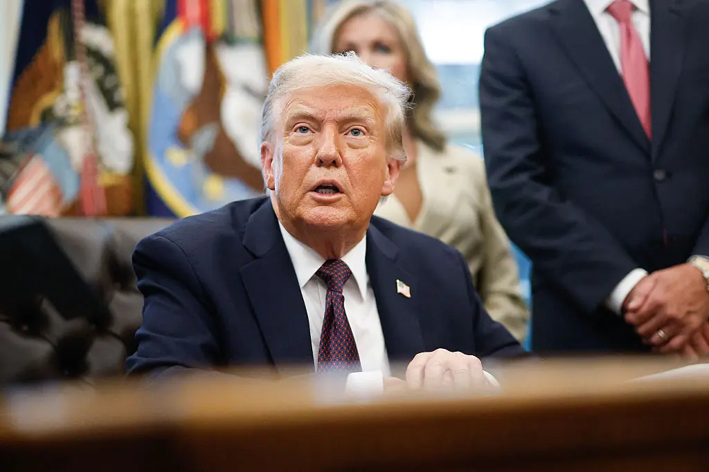 Donald Trump hopes Jimmy Fallon and Seth Meyers' shows will be taken off air next.  Credit: Kevin Dietsch / Getty