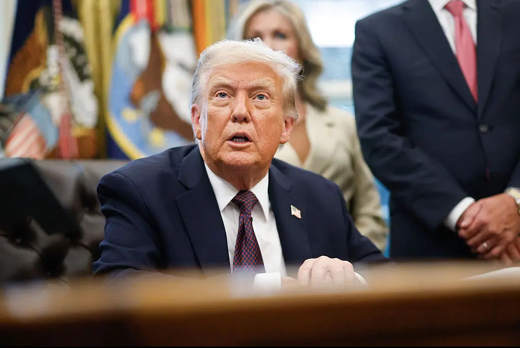 Donald Trump hopes Jimmy Fallon and Seth Meyers' shows will be taken off air next.  Credit: Kevin Dietsch / Getty