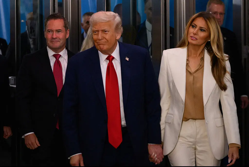  President Donald Trump and first lady Melania Trump arrive for the 80th session of the UN’s General Assembly. Credit: Alexi J. Rosenfeld / Getty