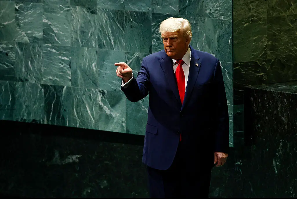 Donald Trump warns someone 'is in big trouble' as teleprompter breaks down during speech to the UN