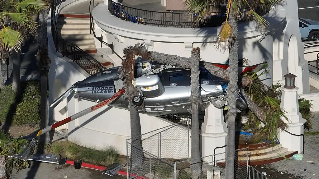 The helicopter spun out of control. Credit: Allen J. Schaben / Getty
