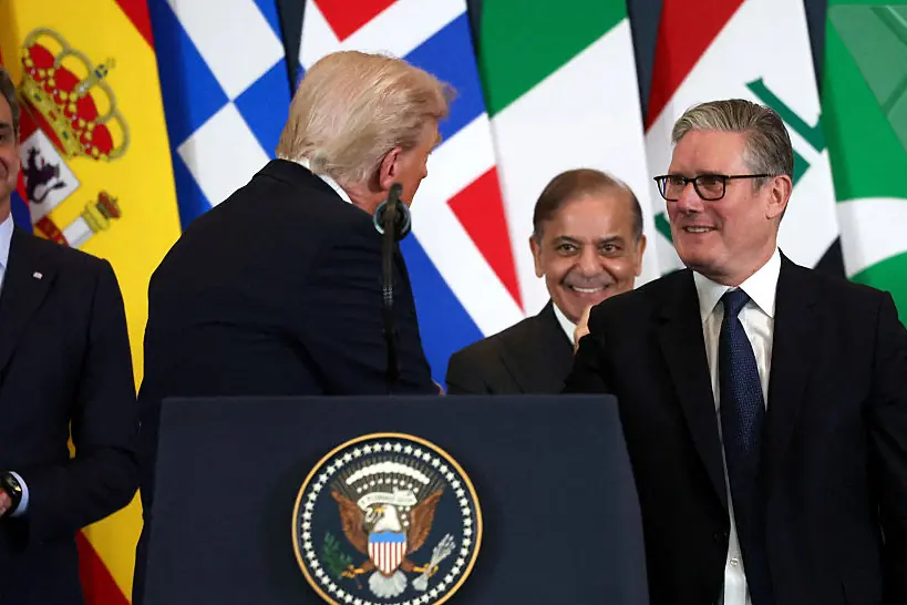 The moment between Trump and Starmer was quite awkward. Credit: Suzanne Plunkett - Pool / Getty